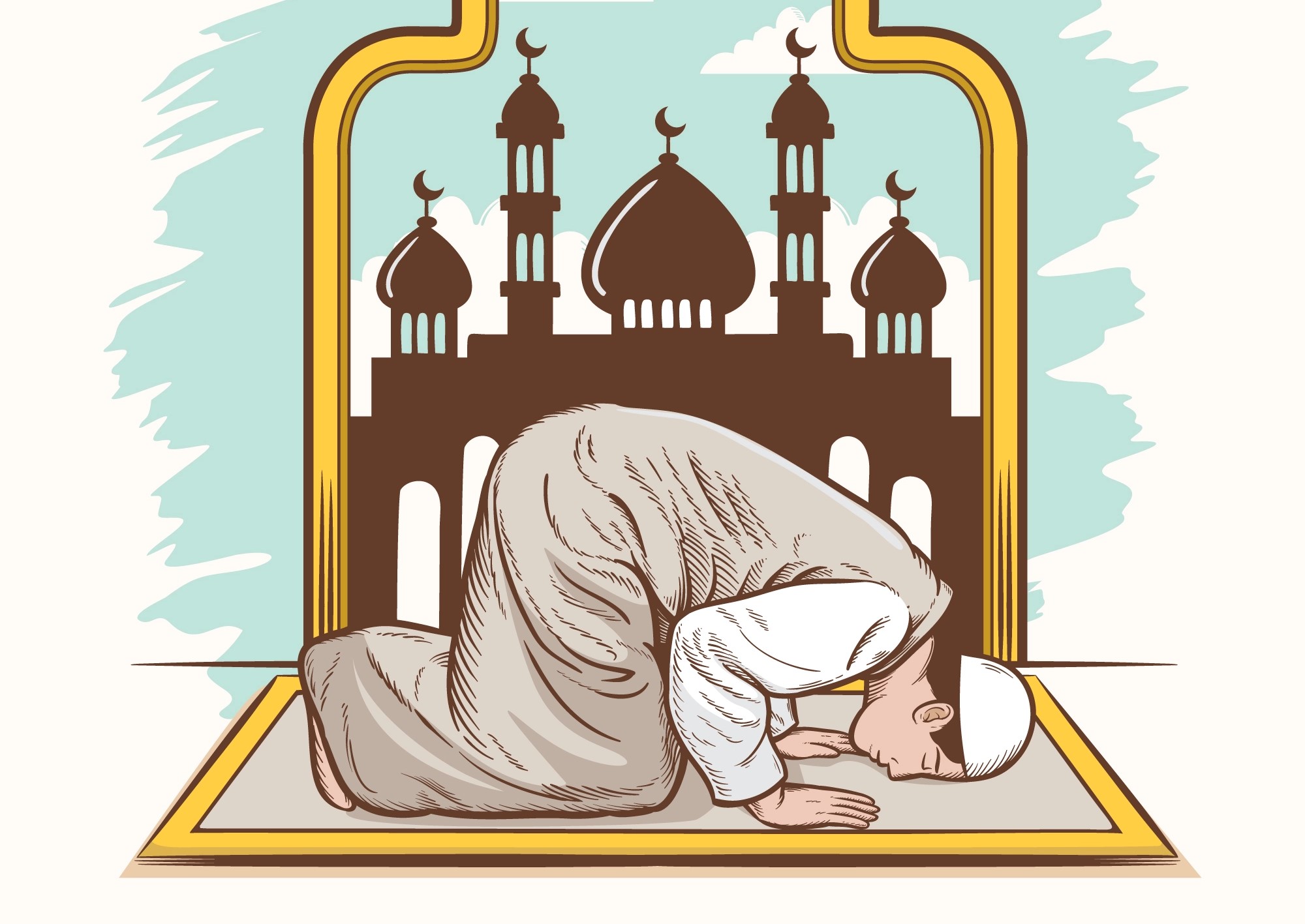 A person is offering namaz